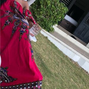 Off the shoulder African print maxi dress